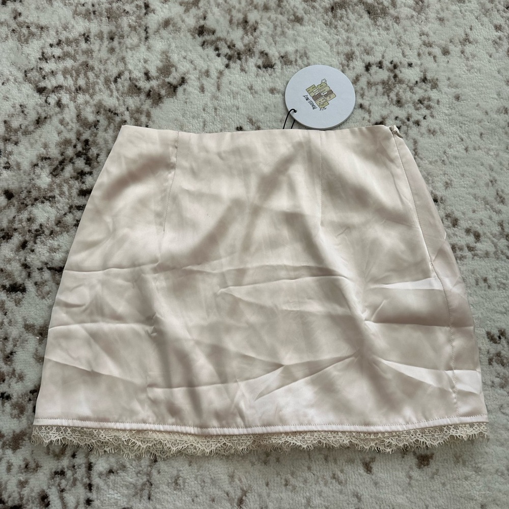 Princess Polly Ivory Satin Skirt